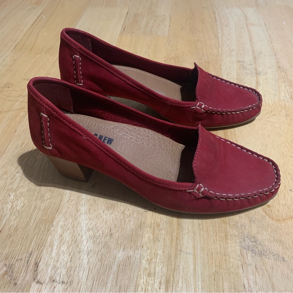Chelsea Crew Black Label Women Size 6 Red Retro Loafer Pumps Leather